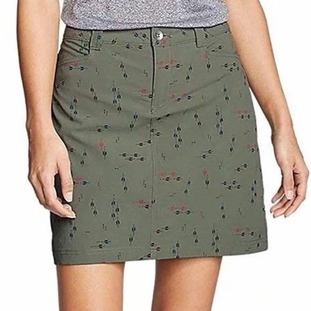 Eddie Bauer Womens Adventurer 2.0 Active Skort Shorts (Green, Size 12) NEW